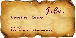 Gemeiner Csaba névjegykártya